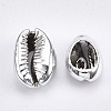 UV Plated Natural Cowrie Shell Beads X-SHEL-S266-06B-2