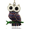 Antique Silver Plated Alloy Enamel Owl Big Pendants for Halloween ENAM-J212-02AS-1