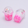 Resin Bubble Tea Pendants RESI-WH0011-06A-1