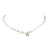 Brass Micro Pave Grade AAA Cubic Zirconia Letter Pendant Necklaces NJEW-JN04771-13-1