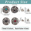 12 Sets 3 Colors Alloy Decorative Rivets FIND-GF0006-34-2