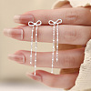 Bowknot 925 Sterling Silver Tassel Stud Earrings FS-WGF533A-01-2