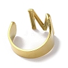 Real 18K Gold Plated 304 Stainless Steel Initial Letter Open Cuff Ring RJEW-H215-09G-01-3