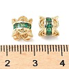 Brass Micro Pave Cubic Zirconia European Beads KK-A254-26G-02-2