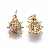 Brass Micro Pave Cubic Zirconia Charms ZIRC-E161-11G-1