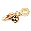 Rack Plating Brass Enamel Sports European Dangle Charms KK-P287-35B-G-2