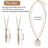 2Pcs 2 Style Brass Braided Macrame Pouch Empty Stone Holder Necklace NJEW-SZ0001-66G-2