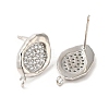 Brass Micro Pave Cubic Zirconia Stud Earring Findings KK-H440-03P-2