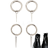 4Pcs 2 Styles Cone Spike Alloy Shoe Charms HJEW-AB00730-1