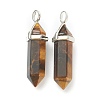 Natural Tiger Eye Pointed Pendants G-M378-01P-A26-2