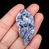 Natural Blue Spot Jasper Carved Healing Leaf Stone PW-WG31545-05-1