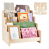 4-Tier Wood Display Riser Stands for Brochures ODIS-WH0001-94-1