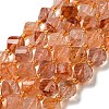 Natural Red Hematoid Quartz/Ferruginous Quartz Beads Strands G-M443-B07-02-1