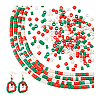 4 Strads Christmas Theme Handmade Lampwork Beads LAMP-PH0001-35A-7