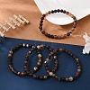 Natural Banded Agate/Striped Agate Bead Stretch Bracelets X-BJEW-K212-A-003-1