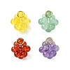 4Pcs 4 Colors Handmade Natural Dyed Quartz Crystal & Carnelian & Green Aventurine & Amethyst Cluster Pendants PALLOY-TA00195-1