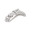 Brass Micro Pave Clear Cubic Zirconia Pendants KK-D283-34P-01-2