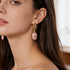 Brass Enamel Clip-on Earrings for Women WG05889-01-1