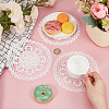 Flower Polyester Embroidery Lace Coasters AJEW-CN0007-46A-3