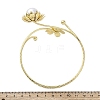 Lotus Alloy Arm Cuff Bangles for Girl Women AJEW-A063-01J-G-5