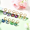 304 Stainless Steel Glass Hoop Earrings EJEW-JE06486-1