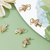 Beebeecraft Brass Micro Pave Cubic Zirconia Charms KK-BBC0003-20-4