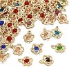 60Pcs Rack Plating Eco-Friendly Iron Rhinestone Pendants IFIN-YW0003-91-1
