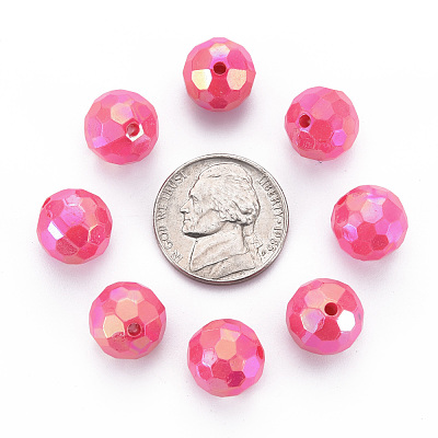 Opaque Acrylic Beads TACR-S154-10F-02-1