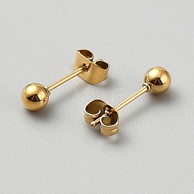 306 Stainless Steel Stud Earrings EJEW-WH0023-01G-1