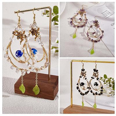 Natural Quartz Crystal Chips Beaded Big Teardrop Dangle Earrings EJEW-SW00016-01-1