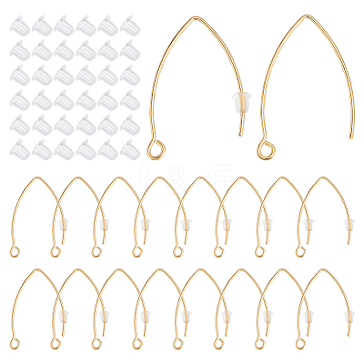 50Pcs 304 Stainless Steel Earring Hooks STAS-ME0001-51G-1