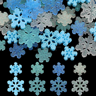 80Pcs 8 Styles Christmas Translucent Resin Cabochons RESI-SC0003-40-1