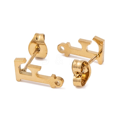 Ion Plating(IP) 304 Stainless Steel Stud Earrings FIND-Q103-01F-G-1