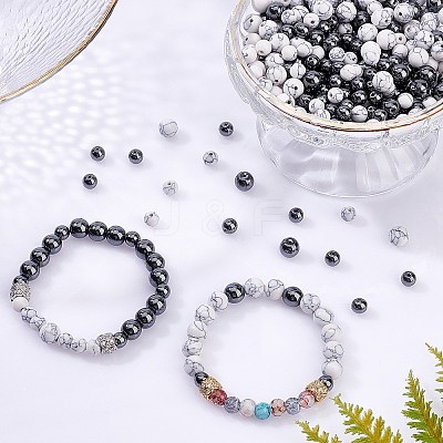 400Pcs 4 Style Synthetic Gemstone Beads G-FH0001-53-1
