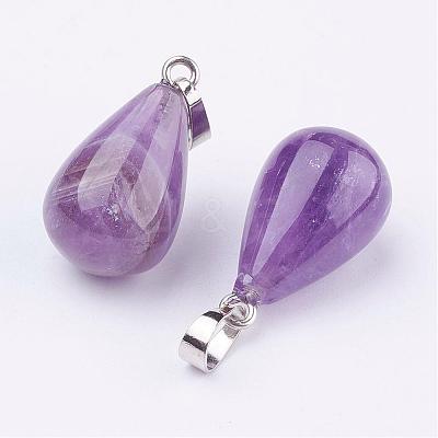 Natural Amethyst Pendants G-K187-04B-1