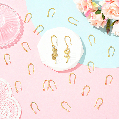 40Pcs Long-Lasting Plated Brass Ear Wire KK-SC0006-50-1