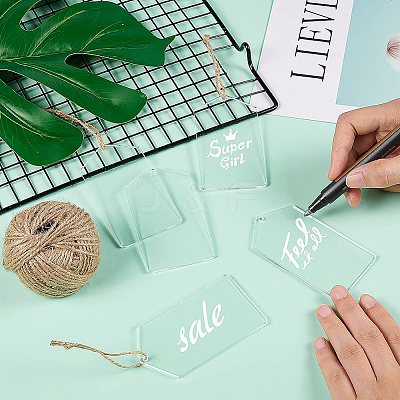 Transparent Acrylic Big Pendants TACR-BC0001-10-1