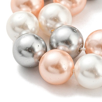 Electroplated Shell Pearl Beads Strands SHEL-F008-03B-04-1