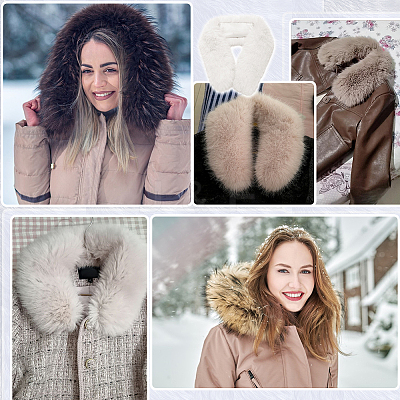 1Pc Artificial Fox Wool Collar for Women DIY-PH0035-54C-1