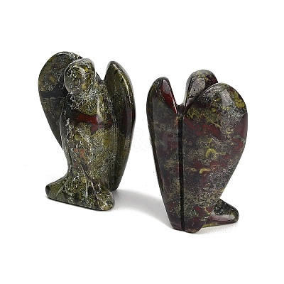 Natural Dragon Blood Carved Angel Figurines G-O200-03J-02-1