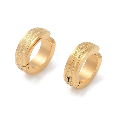 Ion Plating(IP) Lightning sand 304 Stainless Steel Clip-on Earrings EJEW-M001-08G-1