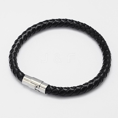 Braided Leather Cord Bracelets BJEW-I199-04-1