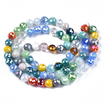 Electroplate Glass Beads Strands X-EGLA-N002-10-1