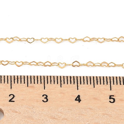1/20 14K Gold Filled Heart Link Chain Necklaces for Women NJEW-Z068-03G-01-1