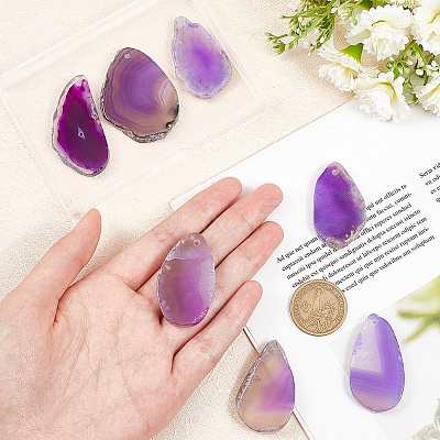 8Pcs Natural Agate Dyed Big Pendants G-BC0001-46C-1