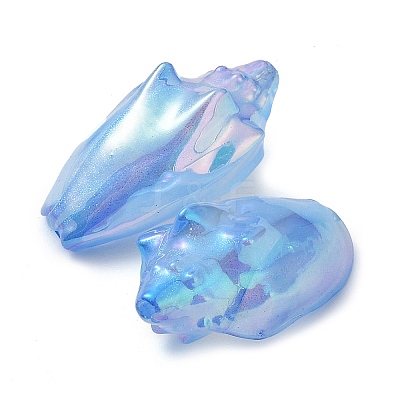 Iridescent Plating Acrylic Beads MACR-K342-07-1