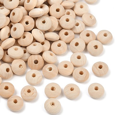 Unfinished Wood Rondelle Beads WOOD-WH0029-53A-1