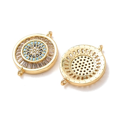 Brass Micro Pave Cubic Zirconia Connector Charms CU-CBA4579-03G-D-1