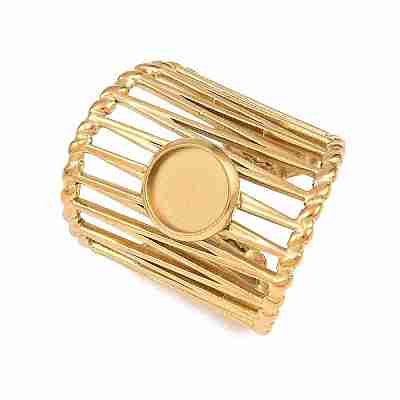 304 Stainless Steel Cuff Rings Ring Components SA-CBA098D-01G-A-1