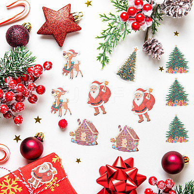 1 Bag Christmas Theme Paper Self-Adhesive Stickers DIY-SC0032-88-1